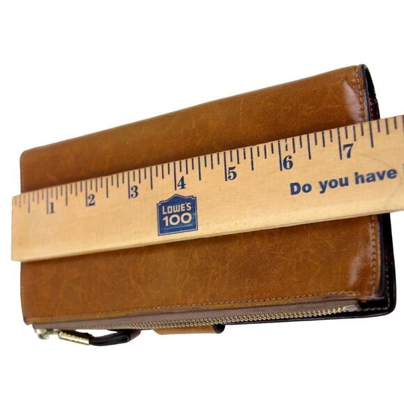 HANDCRAFTED TAN BROWN GENUINE LEATHER ID CARD COIN BILL HOLDER BIFOLD WALLET - Picture 13 of 13